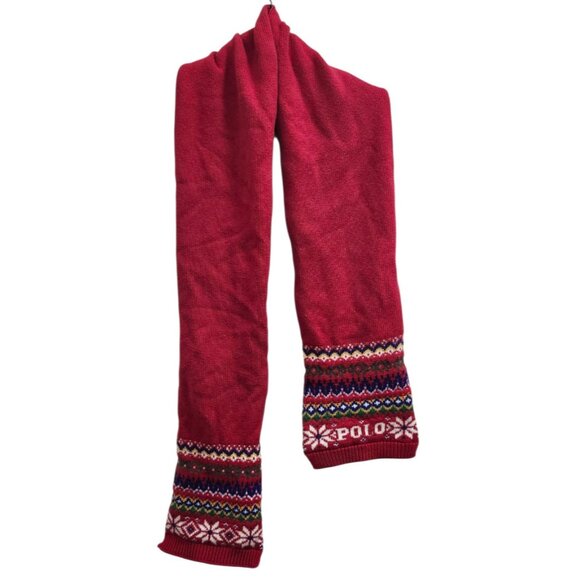Polo Ralph Lauren Fair Isle Cotton-Blend Scarf Size 157 cm x19 cm - Picture 6 of 9
